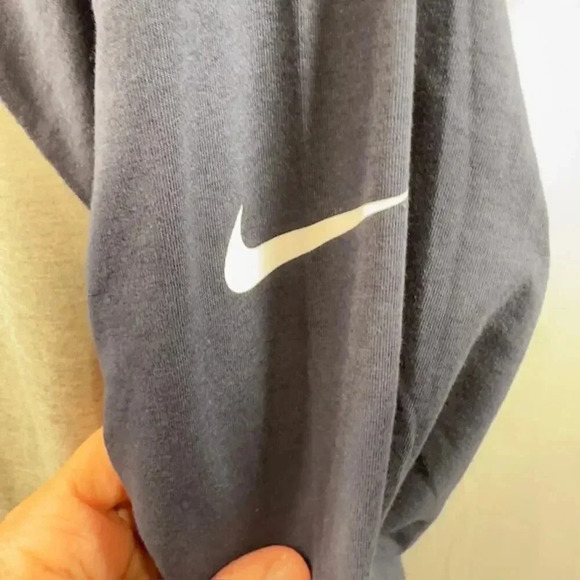 NEW Nike NFL Houston Texans Tri-Blend Wordmark 3/4 Sleeve Tee Gray Navy Mens XL - Picture 2 of 5